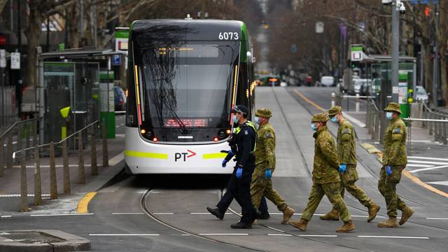 The city operates under lockdown to curb the spread of COVID-19 in Melbourne