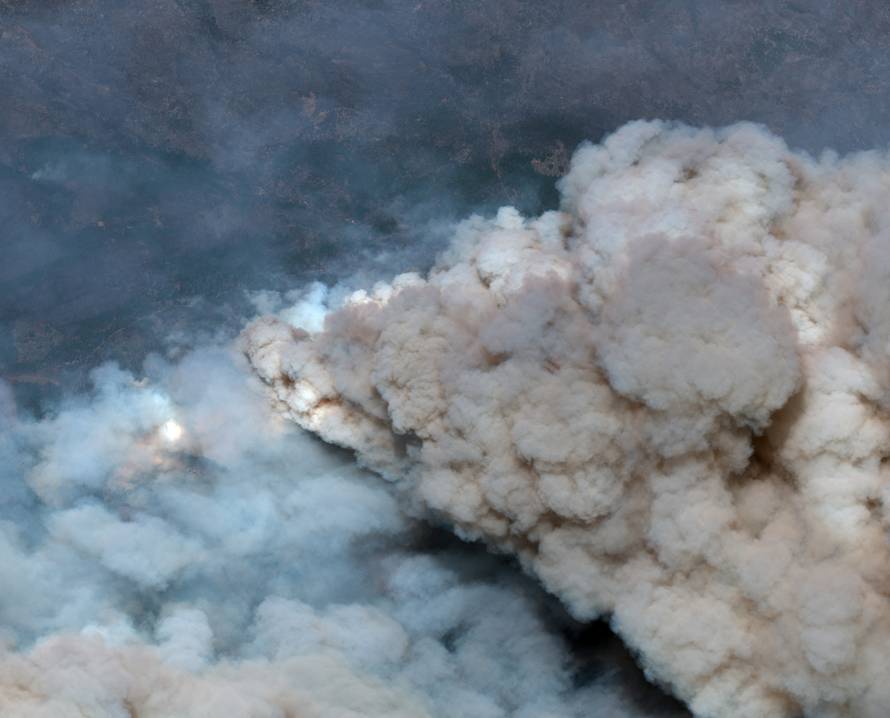 Satellite imagery of Park Fire in California