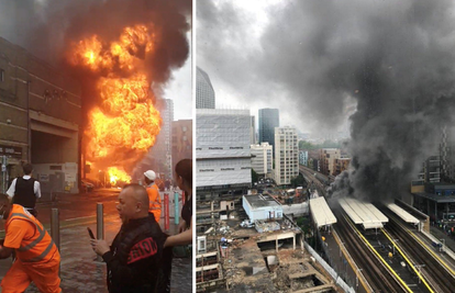 Crni dim nad Londonom: Gori željeznički nadvožnjak, stotinu vatrogasaca bori se s požarom