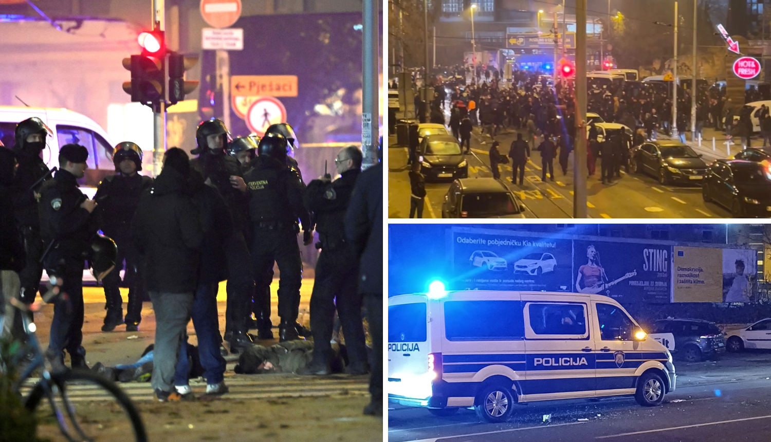 Uživo nakon sukoba navijača i policije u Zagrebu: Dio navijača završio na podu, dvojicu priveli