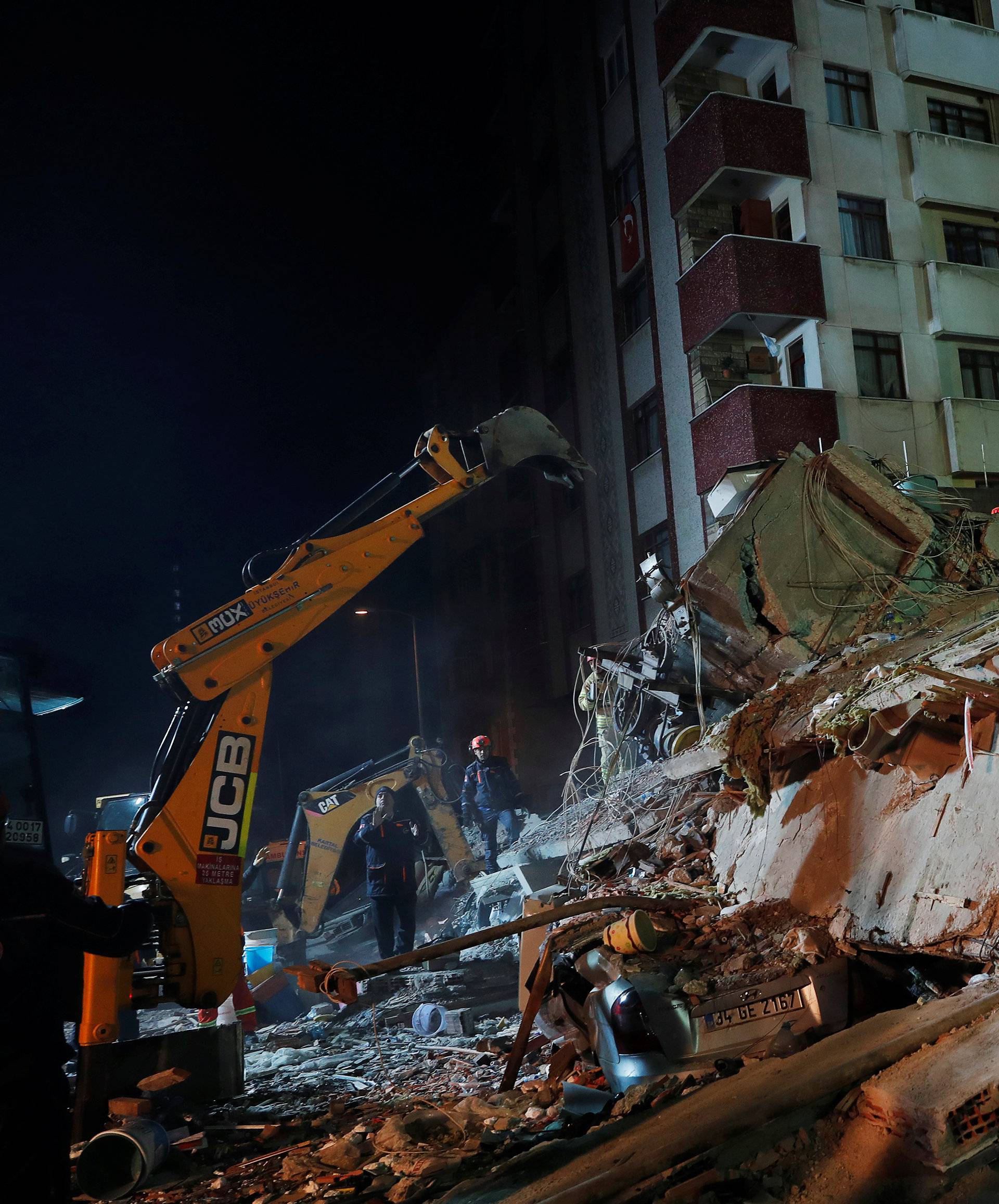 Site of a collapsed residential building in Istanbul