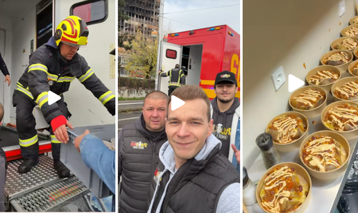 Zagrebački restoran umornim vatrogascima kod Vjesnika dostavio 50 porcija hrane