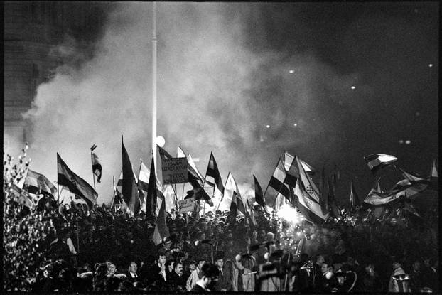 Zagreb: Svečano otkrivanje spomenika banu Josipu Jelačiću na istoimenom trgu, 15.10.1990.