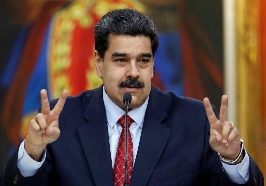 Venezuela's President Nicolas Maduro sholds a news conference in Caracas