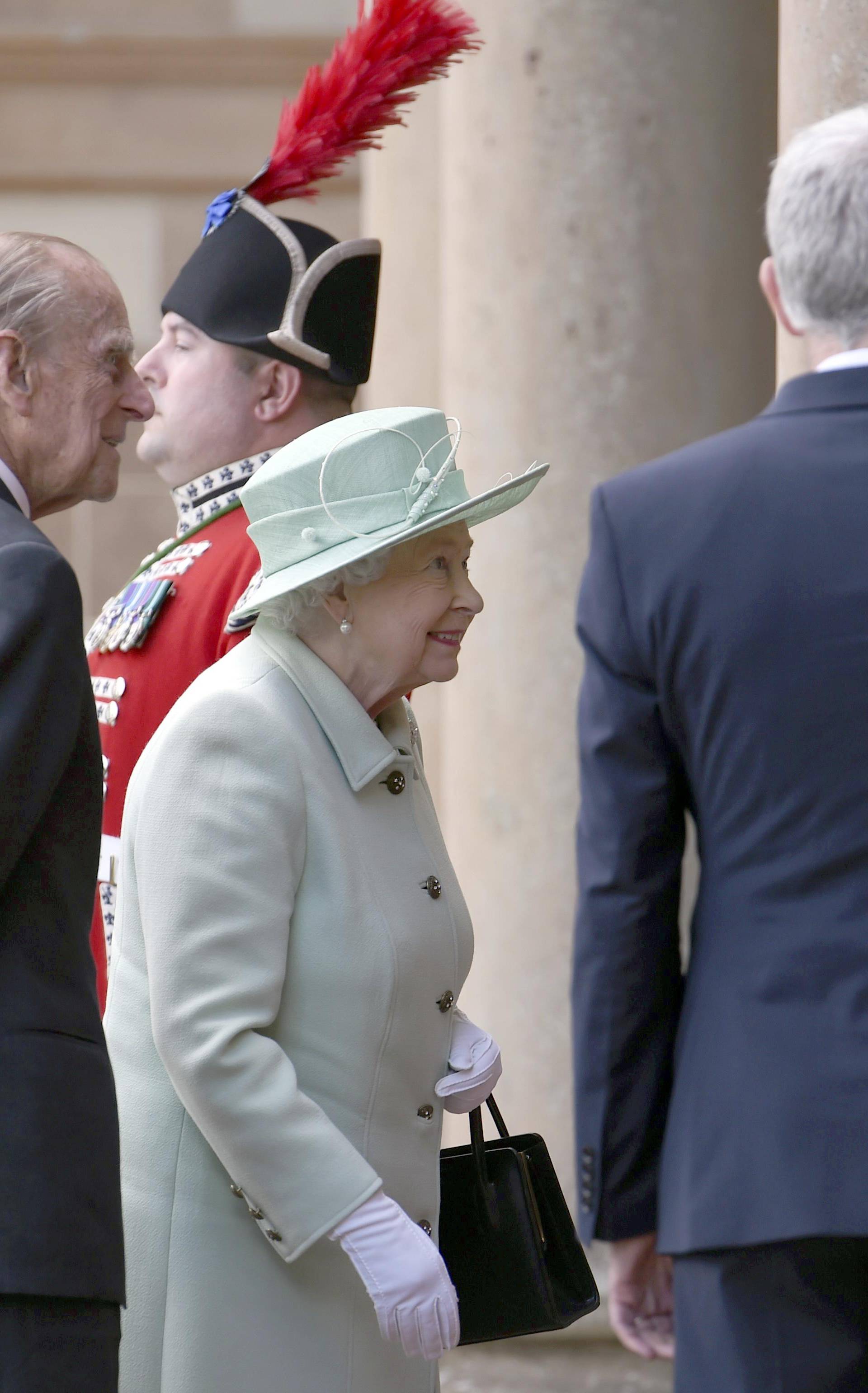 Britain's Queen Elizabeth and Prince Philip arrive at Hillsborough Castle in Northern Ireland