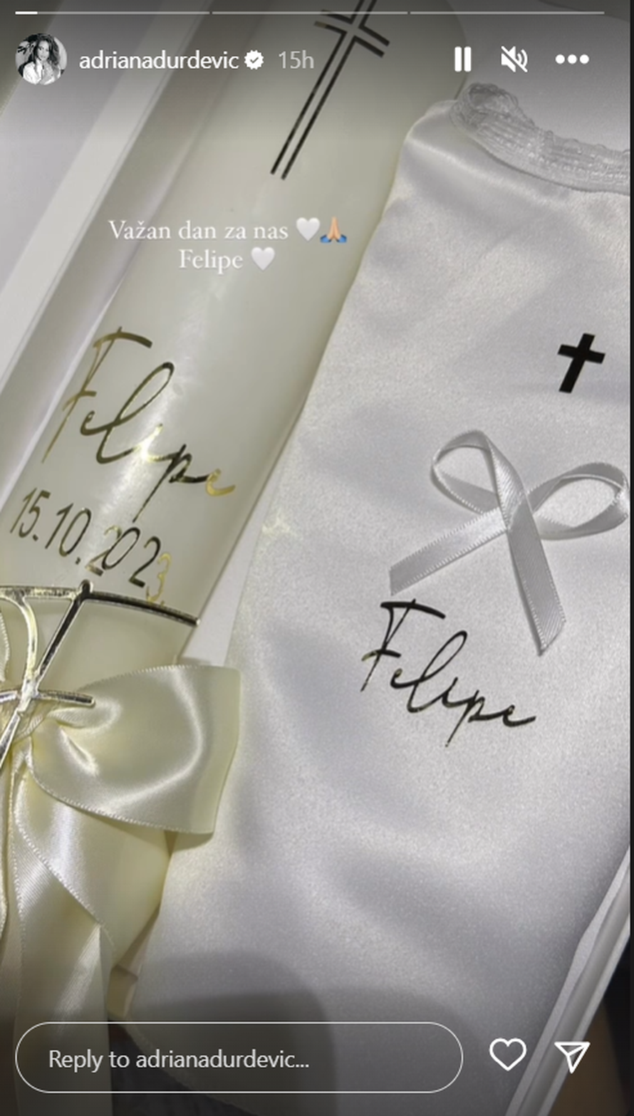 Plišani medvjedi i baloni: Duje i Adriana Ćaleta Car krstili sina i otkrili koji 'vatreni' mu je kum