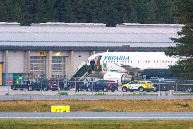 Ukraine's President Volodymyr Zelenskiy arrives in Norway