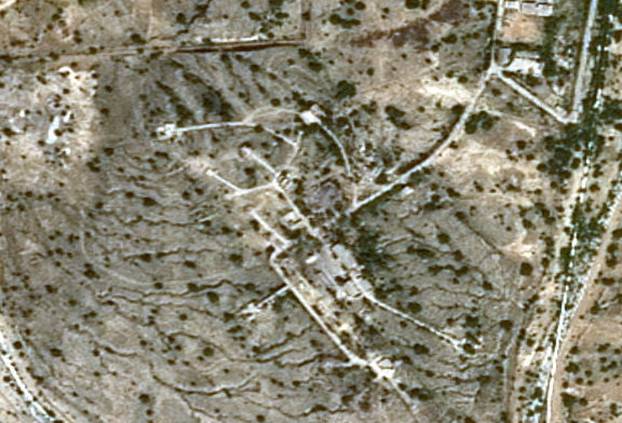 A satellite image shows damage on Kharg Island, Iran, after U.S. strikes