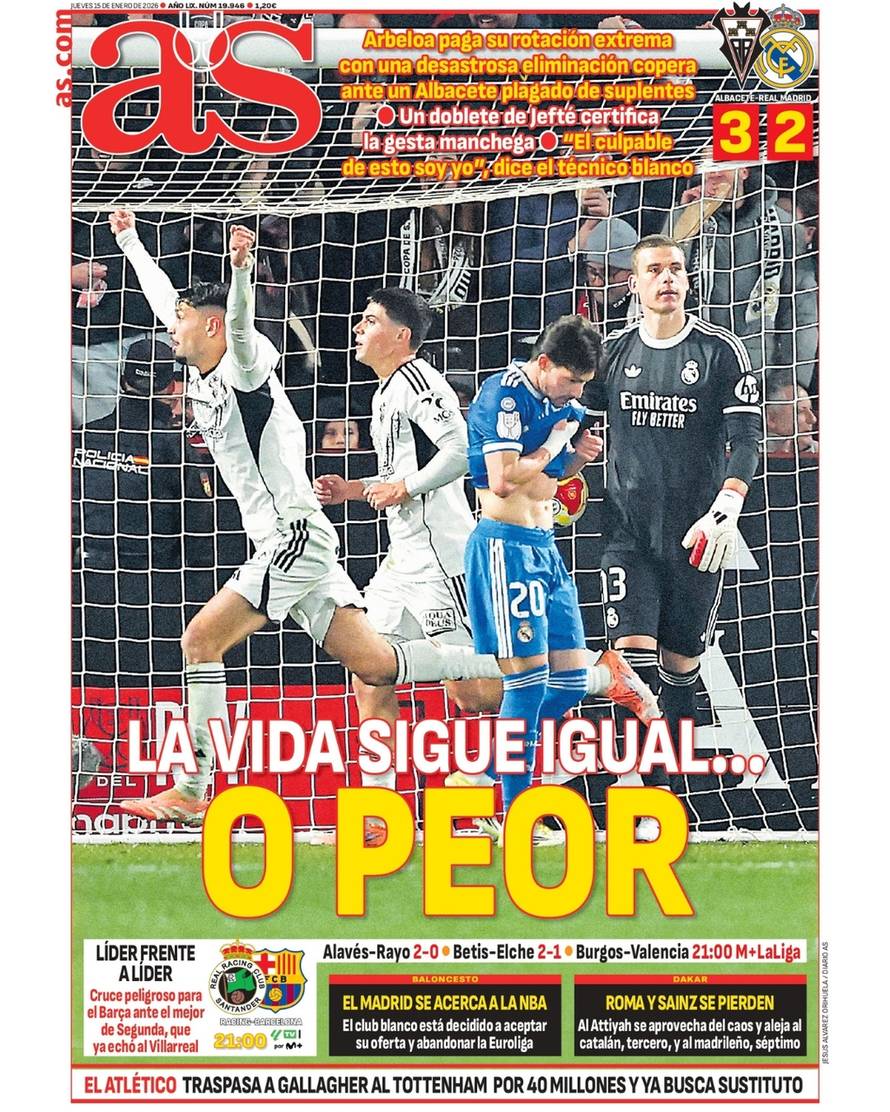 Ovo su naslovnice španjolskih medija nakon debakla Reala...