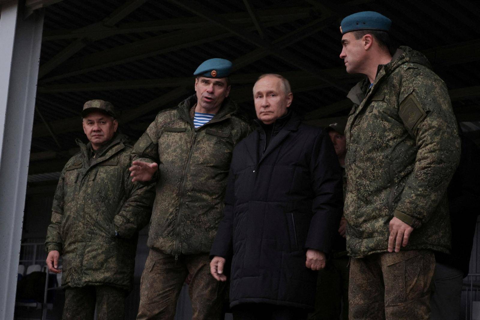 Russian President Vladimir Putin inspects preparations of mobilised reservists at a military training centre in Ryazan Region