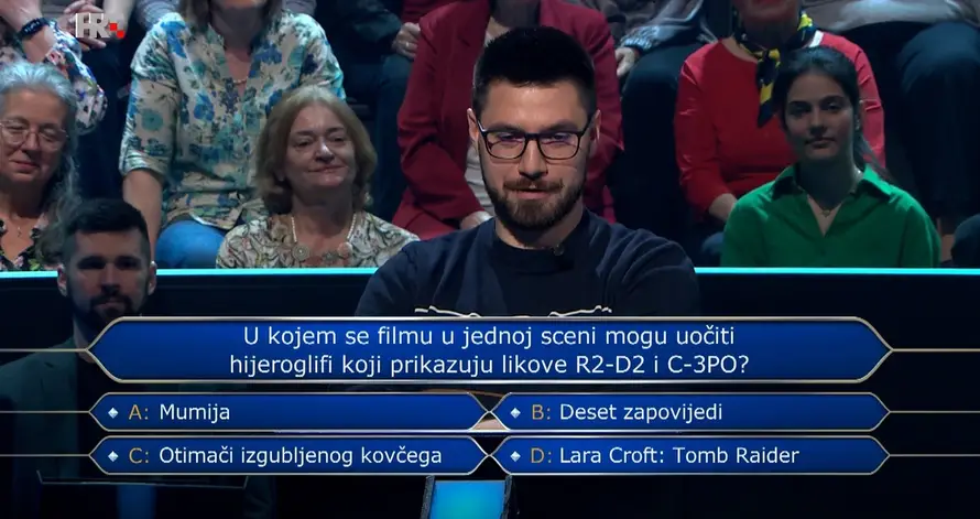 Luka u 'Milijunašu' odustao na filmskom pitanju i otišao s 2500 eura. Znate li vi točan odgovor?