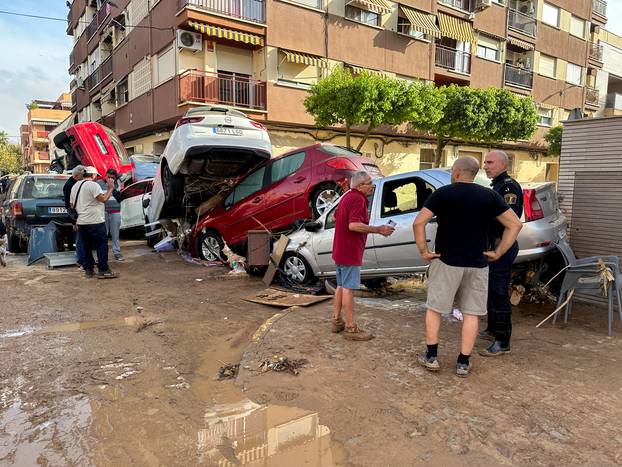 Aftermath of floods in Alfafar