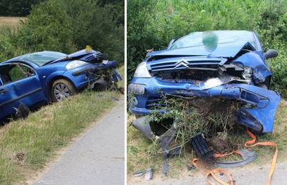 Autom zakačila  travu i završila u kanalu: Ozlijeđeno troje ljudi