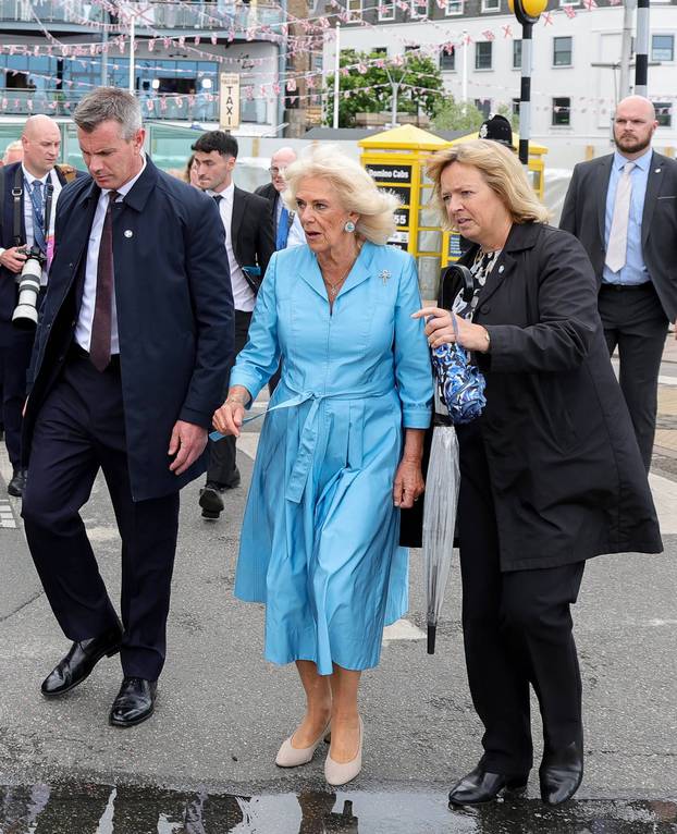 15/07/2024. St Helier, United Kingdom. Pictured: Her Majesty the Queen is taken off the walkabout due to a security issu