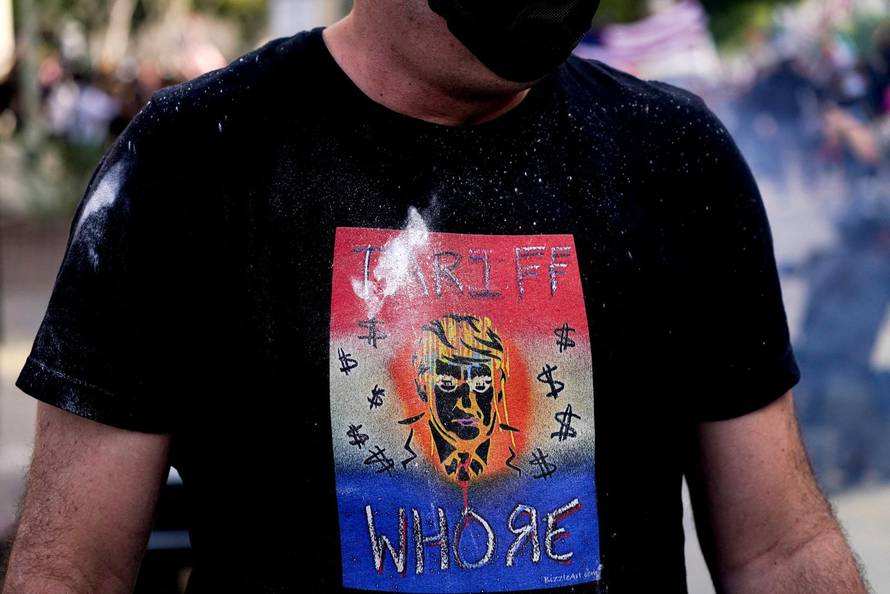 Protest against federal immigration sweeps, in Los Angeles