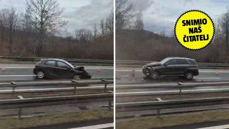 Sudar na A1 kraj Ogulina: Auto se okrenuo, puno je krhotina