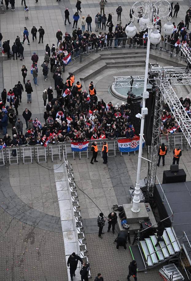 Zagreb: Doček brončanih rukometaša, pogled iz zraka 