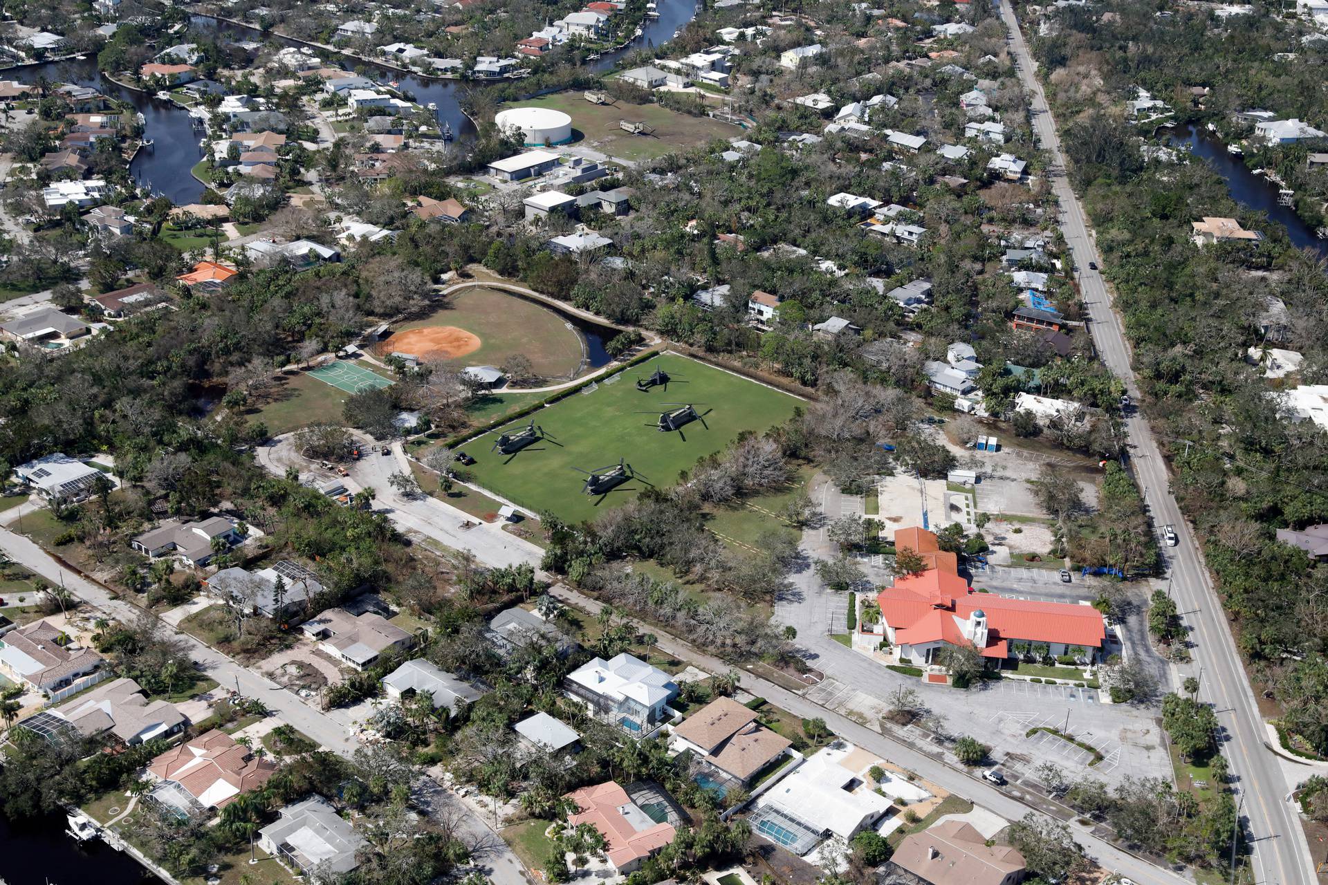 Aftermath of Hurricane Milton's landfall, in Siesta Key