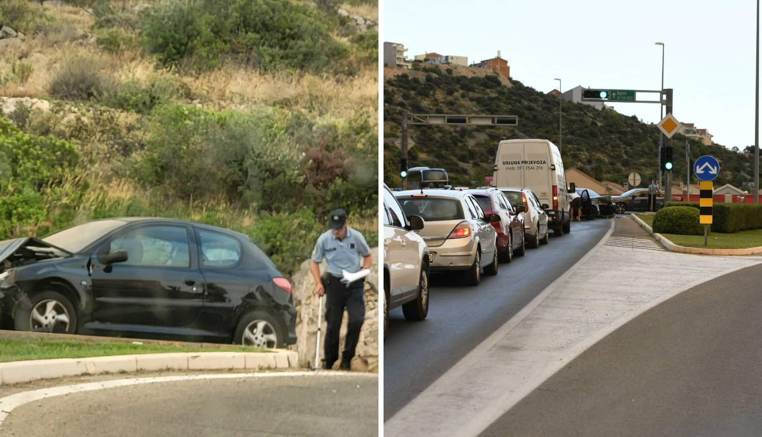 U Zatonu kod Šibenika sudarili se policajci i dva automobila, na terenu je hitna, ceste blokirane