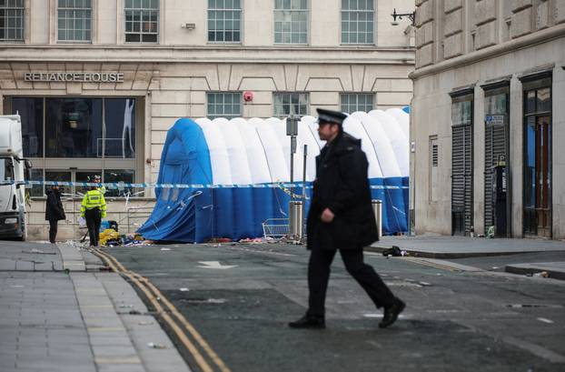 Aftermath of an incident where a car hit fans at the Liverpool parade
