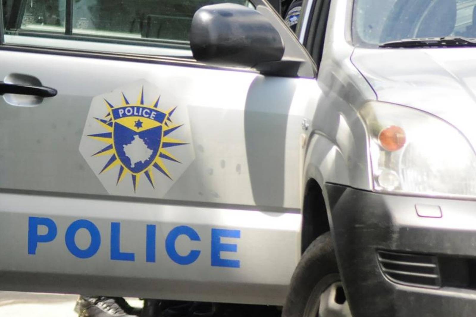 Kosovo police secure the area near of Zubin Potok