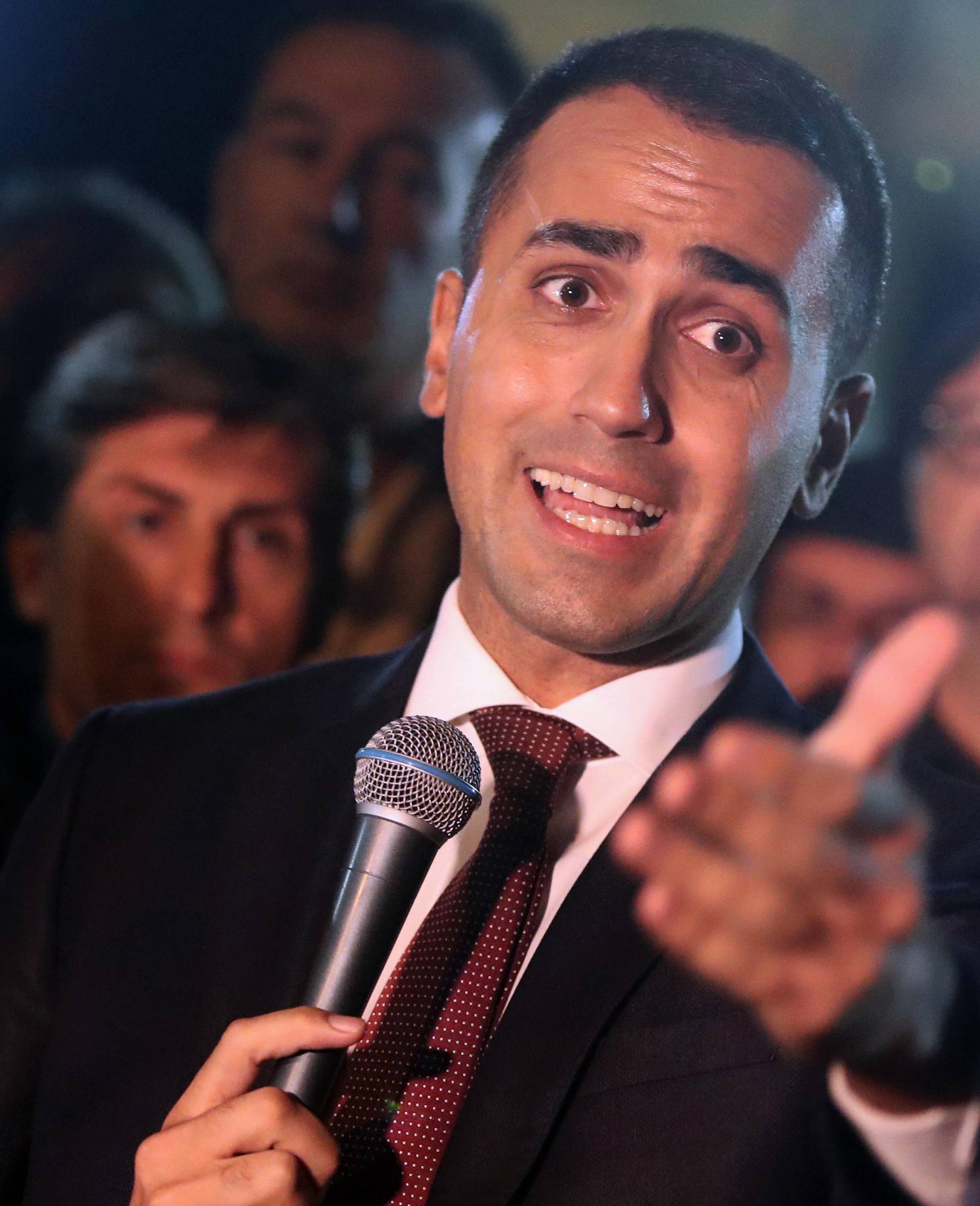 Luigi Di Maio meets the Fiat workers of Termini Imerese in front of the factory
