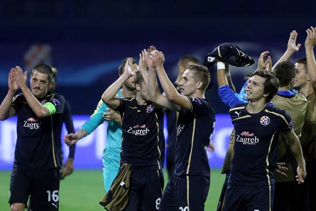 Zagreb: Slavlje Dinama nakon pobjede Arsenala u 1. kolu Lige prvaka