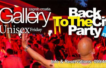 Unisex Friday – Back To The City Party u petak u Galleryju