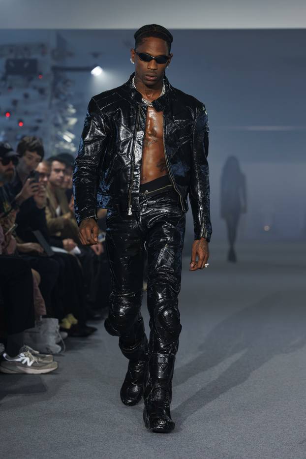Travis Scott at VETEMENTS Spring/Summer 2025 Runway during Paris Fashion Week on September 2024 - Paris, France, 27/09/2024