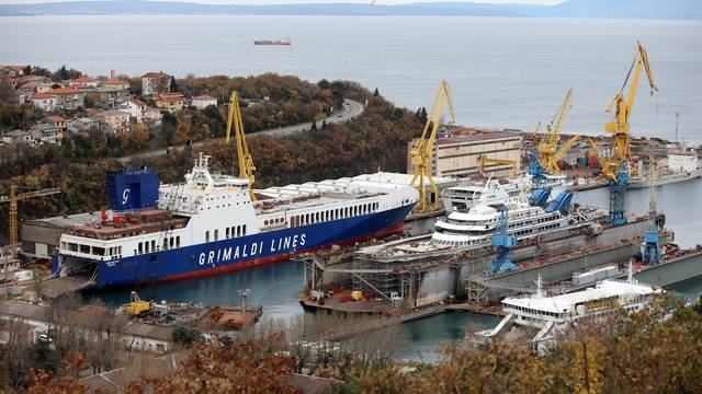 Rijeka: Brodovi na remontu u brodogradilištu Viktor Lenac