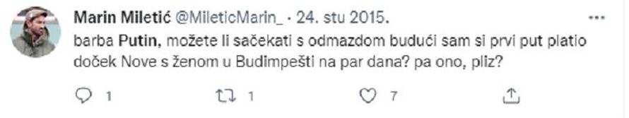 Mostov Miletić koji bi 'čistio' Hrvatsku ovako je pisao 2015.: 'Rokaj barba Putin, samo rokaj'