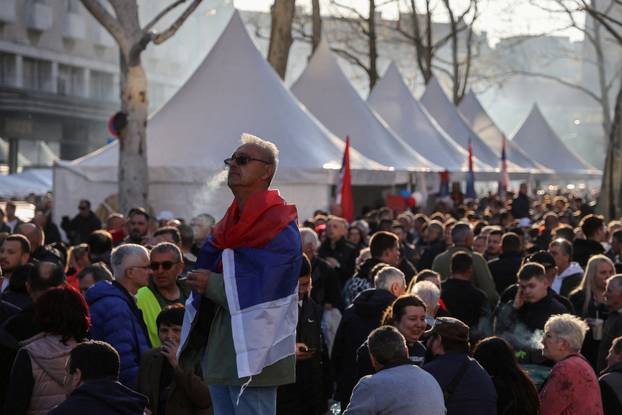 Serbia's ruling SNS party holds pro-government rally in Belgrade
