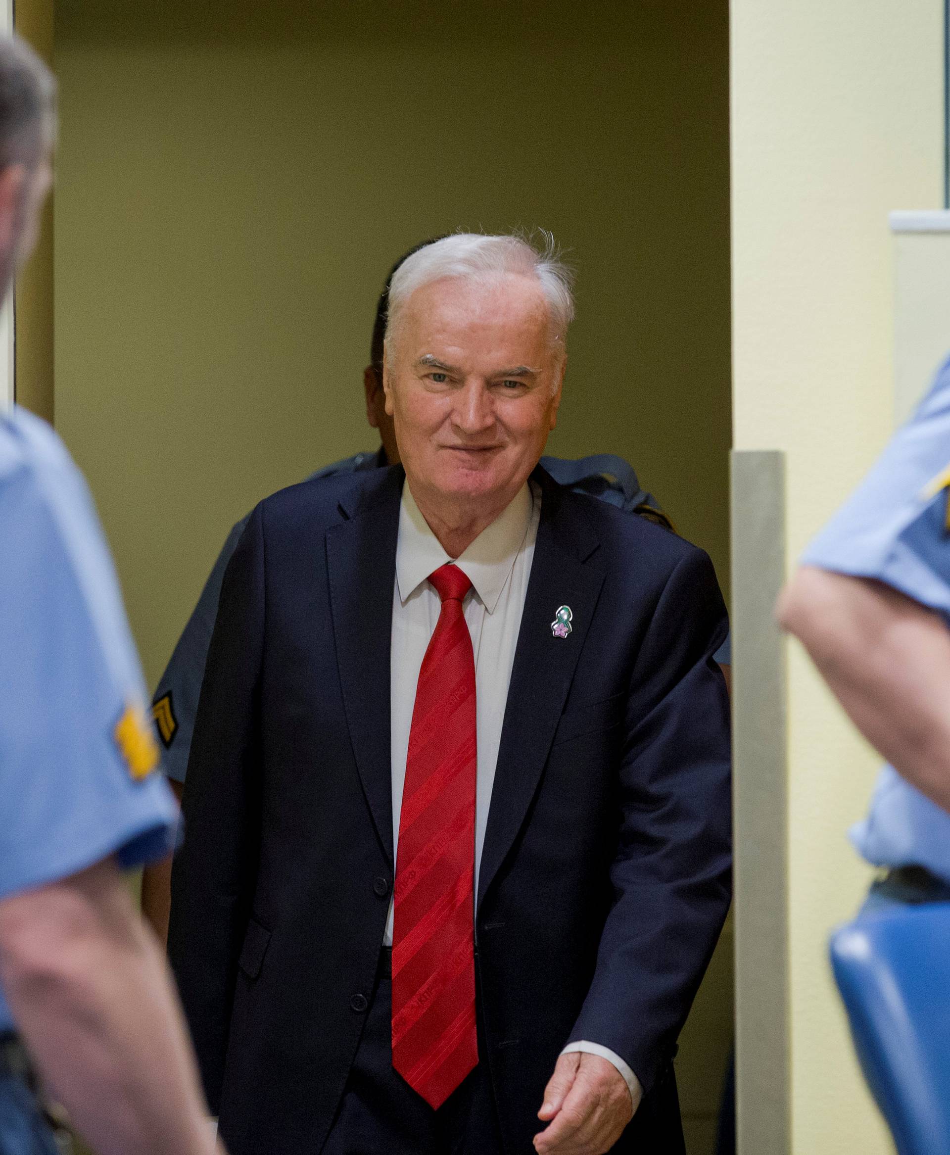 Ex-Bosnian Serb wartime general Ratko Mladic appears in court at the International Criminal Tribunal for the former Yugoslavia in the Hague