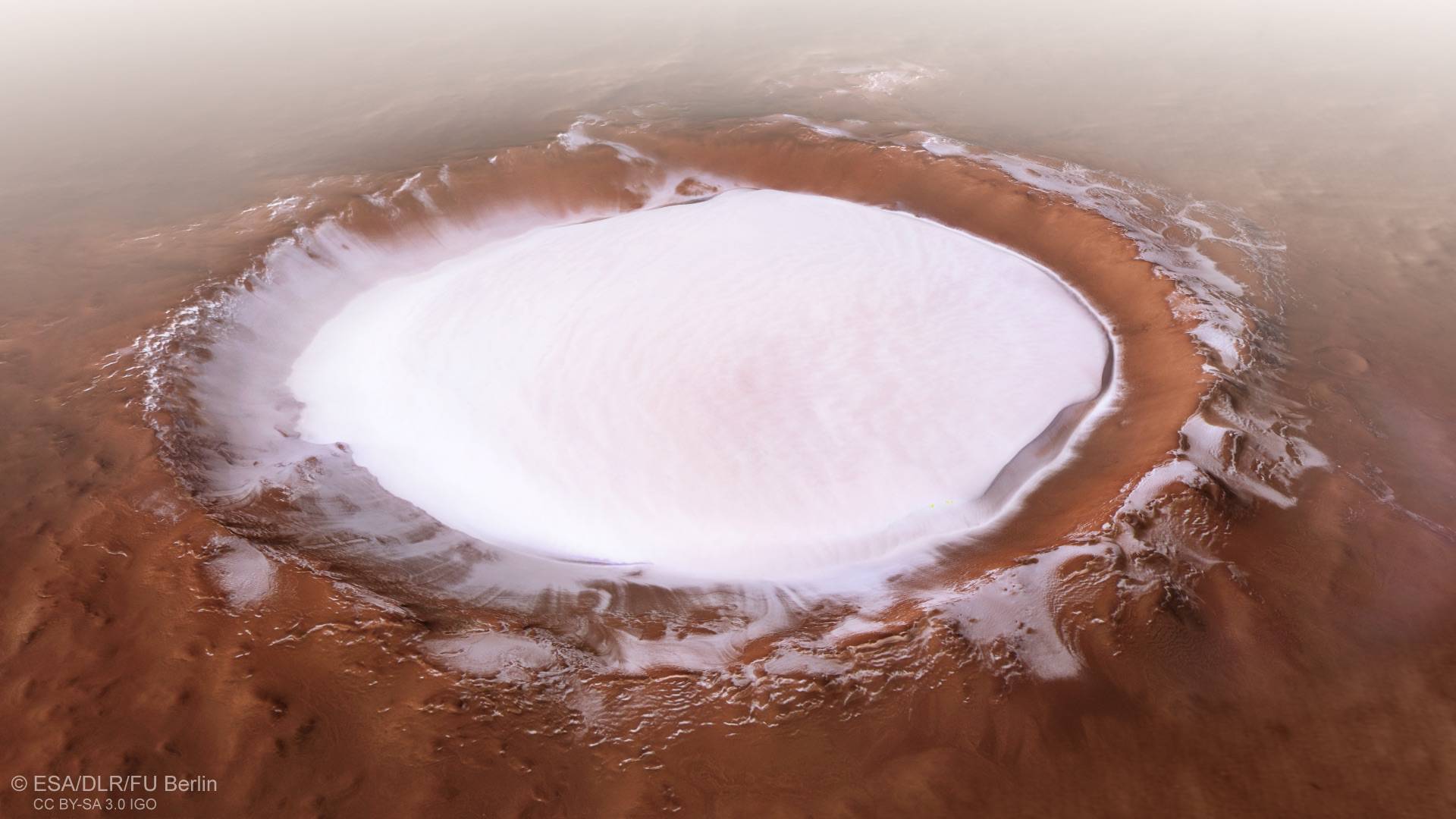 'Bijeli Božić' na Marsu: Snimili ogroman krater okovan ledom
