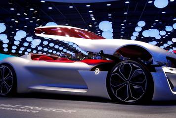 A Renault Trezor car is displayed at the Mondial de l'Automobile, Paris auto show, during media day in Paris