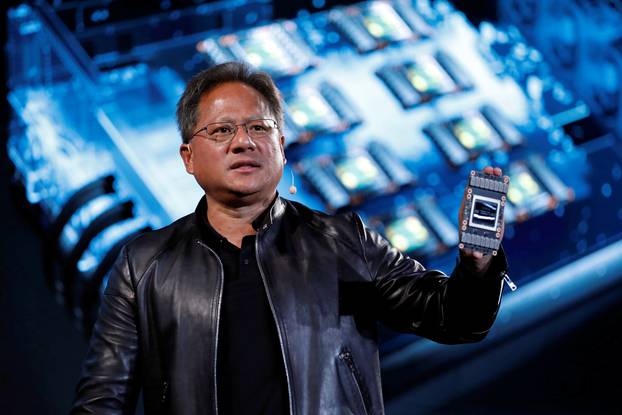 Nvidia co-founder and CEO Jensen Huang attends an event during the annual Computex computer exhibition in Taipei