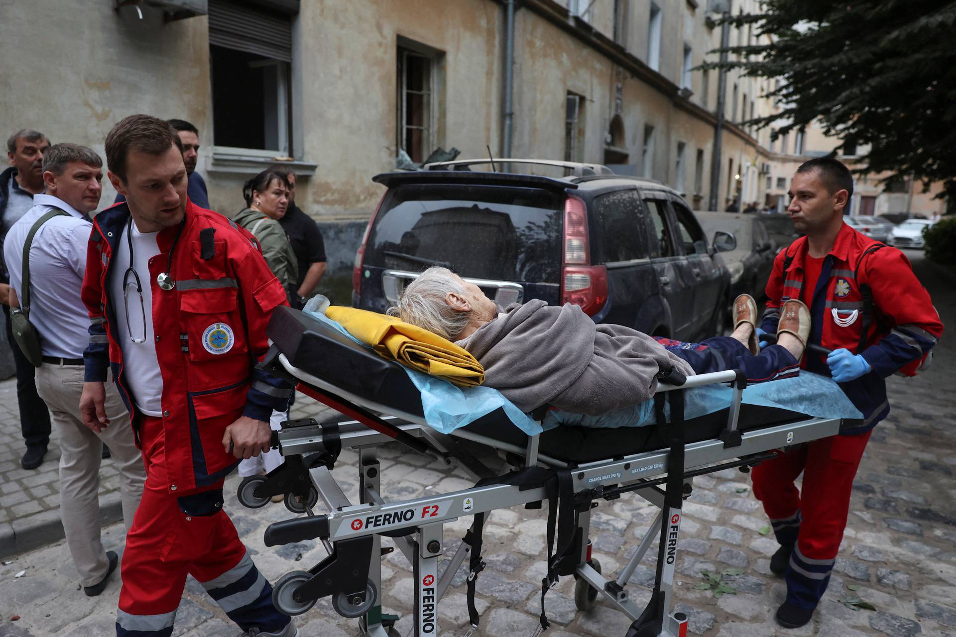 Aftermath of a Russian missile attack in Lviv