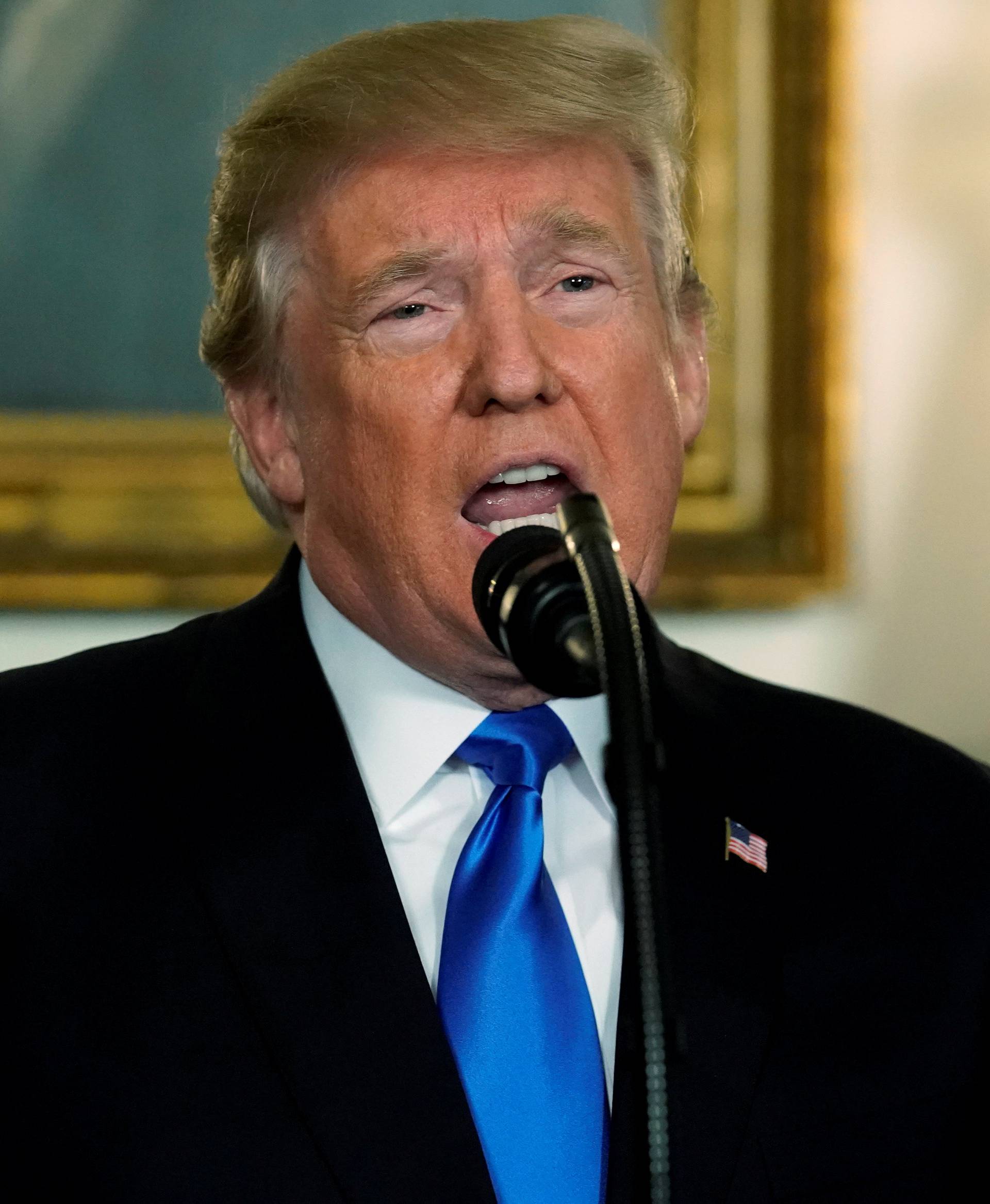 Trump delivers remarks recognizing Jerusalem as the capital of Israel at the White House in Washington