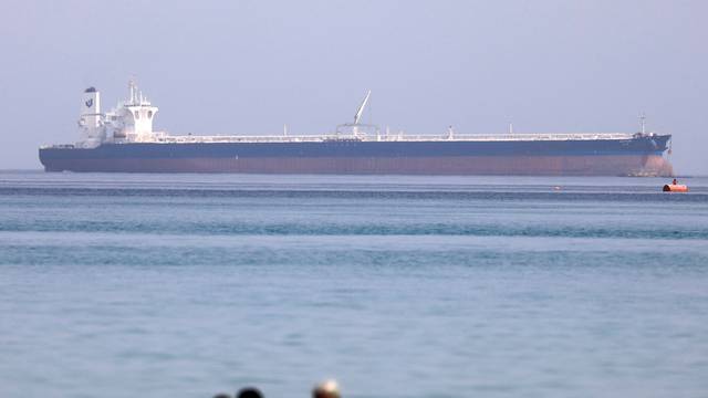 FILE PHOTO: A tanker crosses the Gulf of Suez towards the Red Sea before entering the Suez Canal, in El Ain El Sokhna
