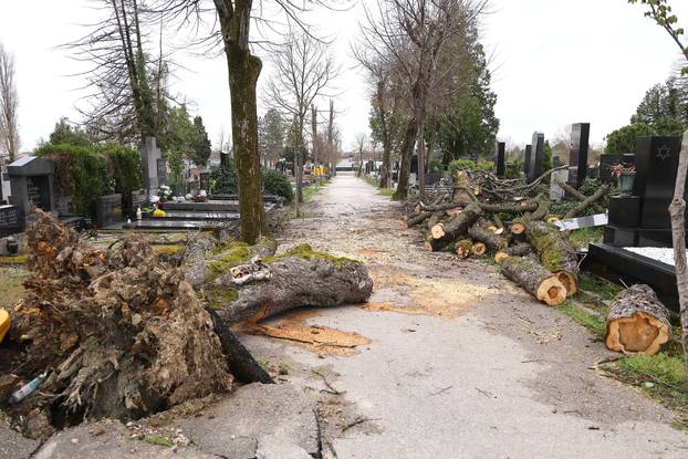 Zagreb: Posljedice velikog nevremena na Mirogoju