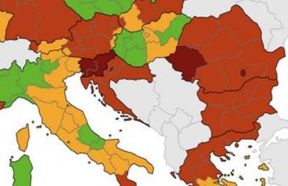 Nova korona karta: Hrvatska u crvenom, a Zagreb je još gori