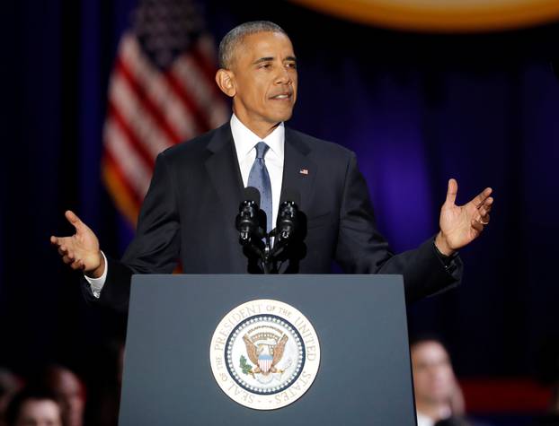 U.S. President Barack Obama delivers a farewell address at McCormick Place in Chicago