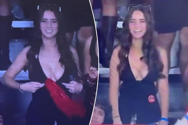 Gledateljica se borila s bujnim poprsjem na utakmici. Otkrili su tko je: 'Sad i ja navijam za njih'