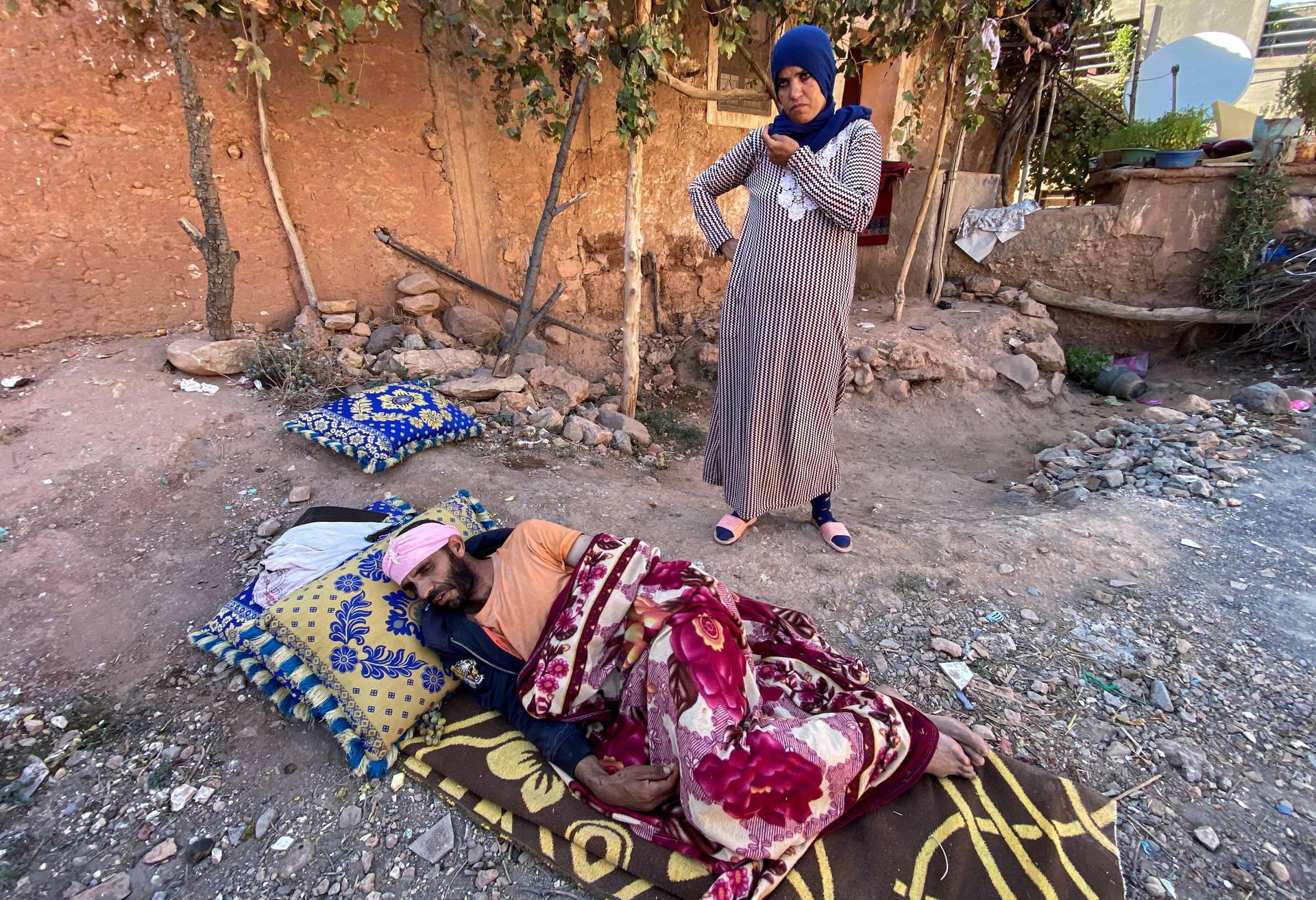 Aftermath of an earthquake in Morocco