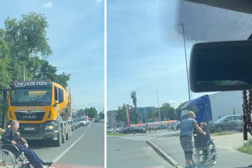 Vozač kamiona u Zagrebu se zaustavio i pomogao ženi da pređe cestu