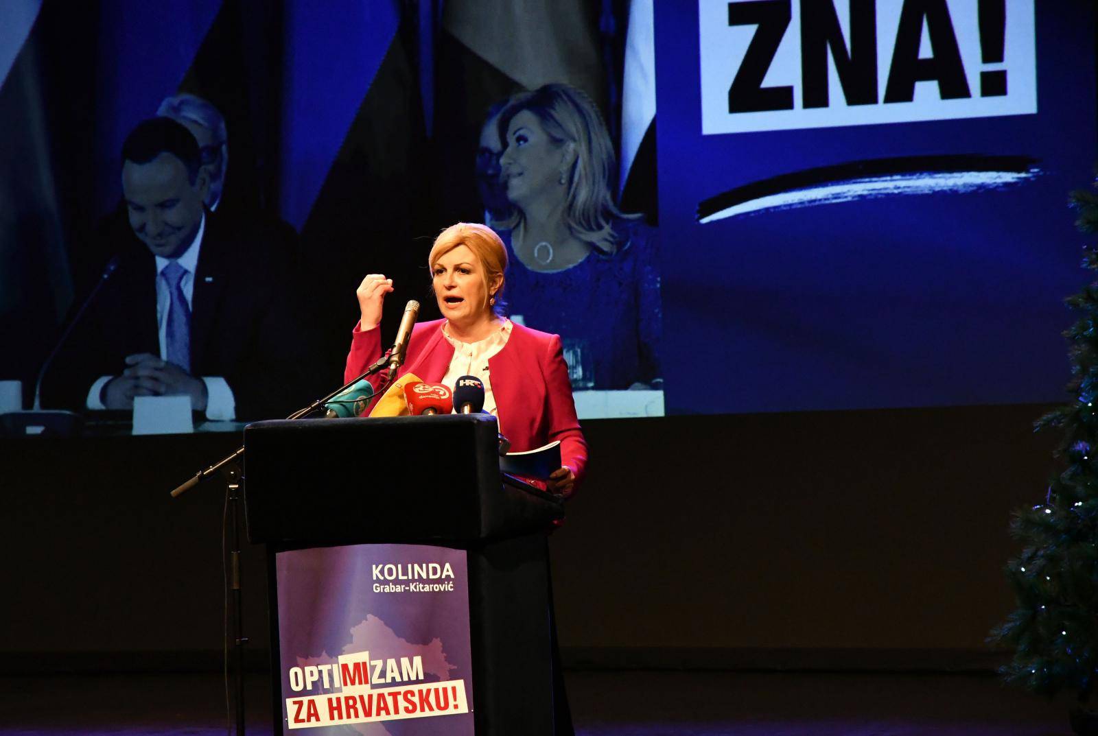 Kolinda Grabar-Kitarović na predizbornom skupu u Slavonskom Brodu