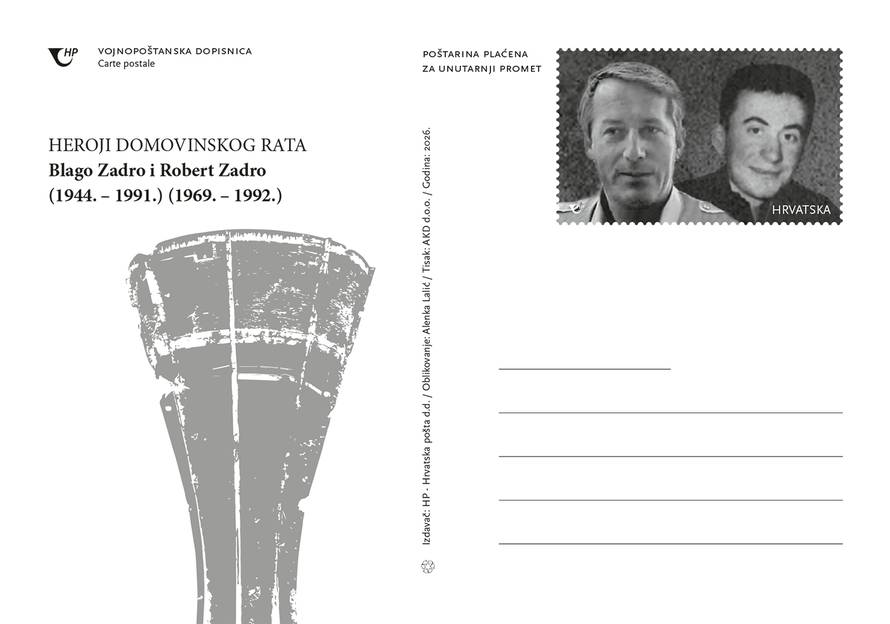 Heroji Domovinskog rata na dopisnicama Hrvatske pošte