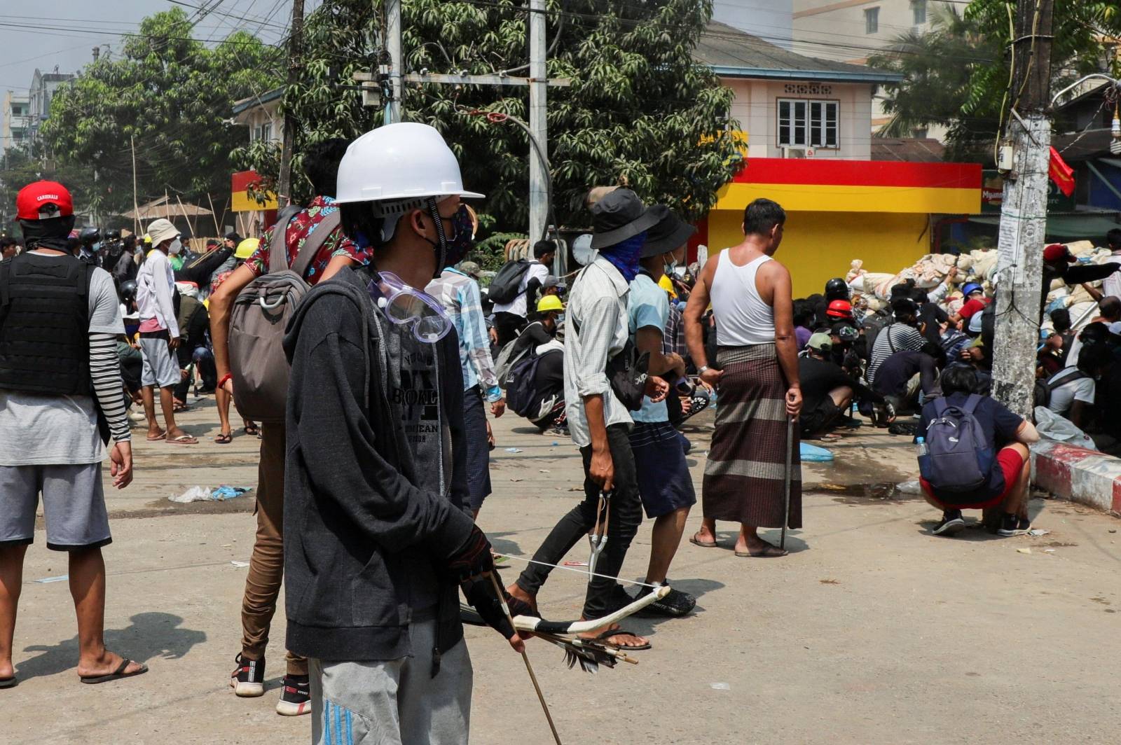 Protest against the military coup, in Yangon