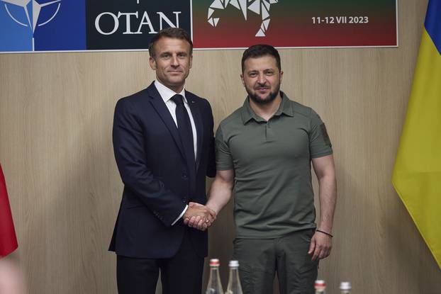 President Volodymyr Zelenskyy at the NATO summit in Vilnius on July 12, 2023.