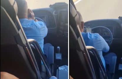 VIDEO Vozač busa tipka i priča na mobitel na autocesti, ljudi šokirani: 'Od Splita do Zagreba'